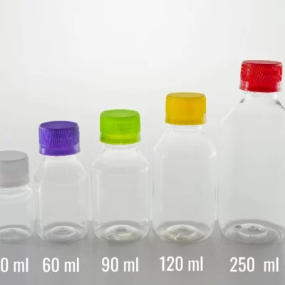 Envase Envase transparente en presentaciones por 30, 60, 90, 120 y 250 ml